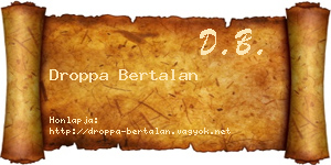Droppa Bertalan névjegykártya